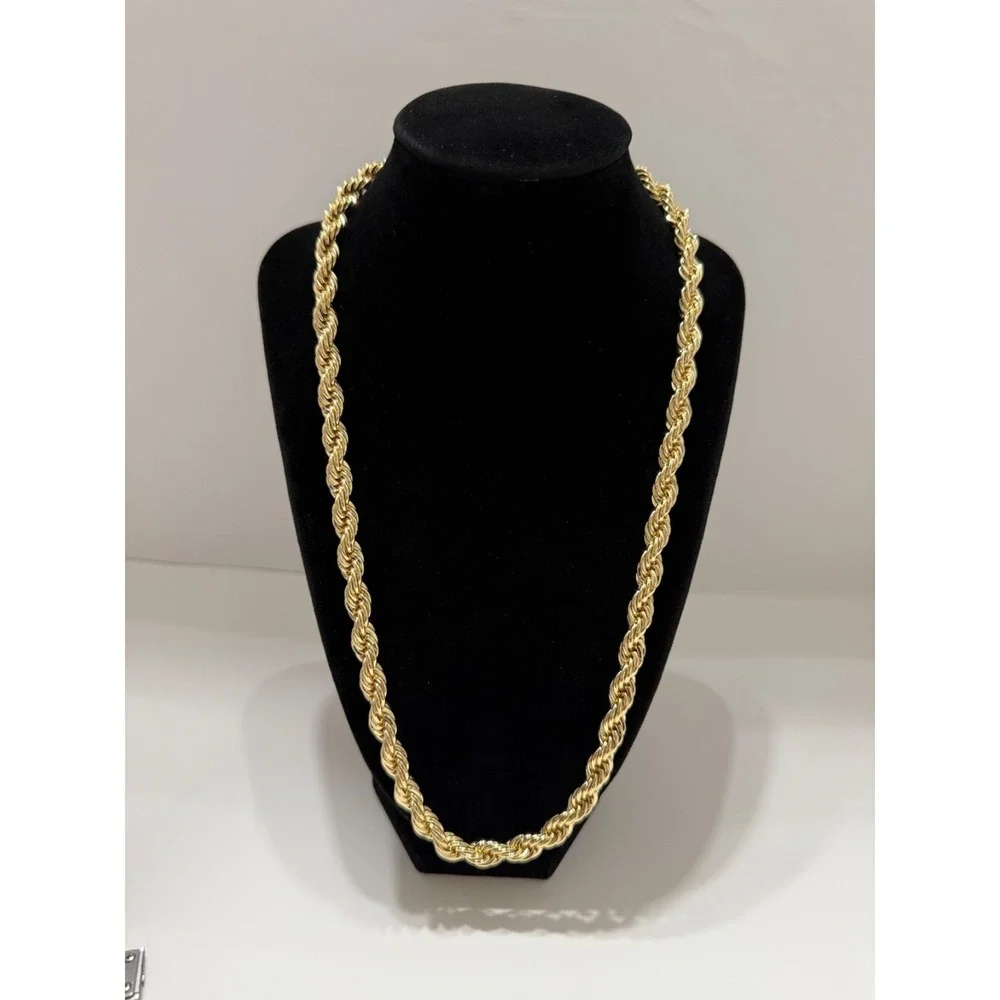 rope chain necklace 14k gold filled 24 inch 7.5mm lobster clasp